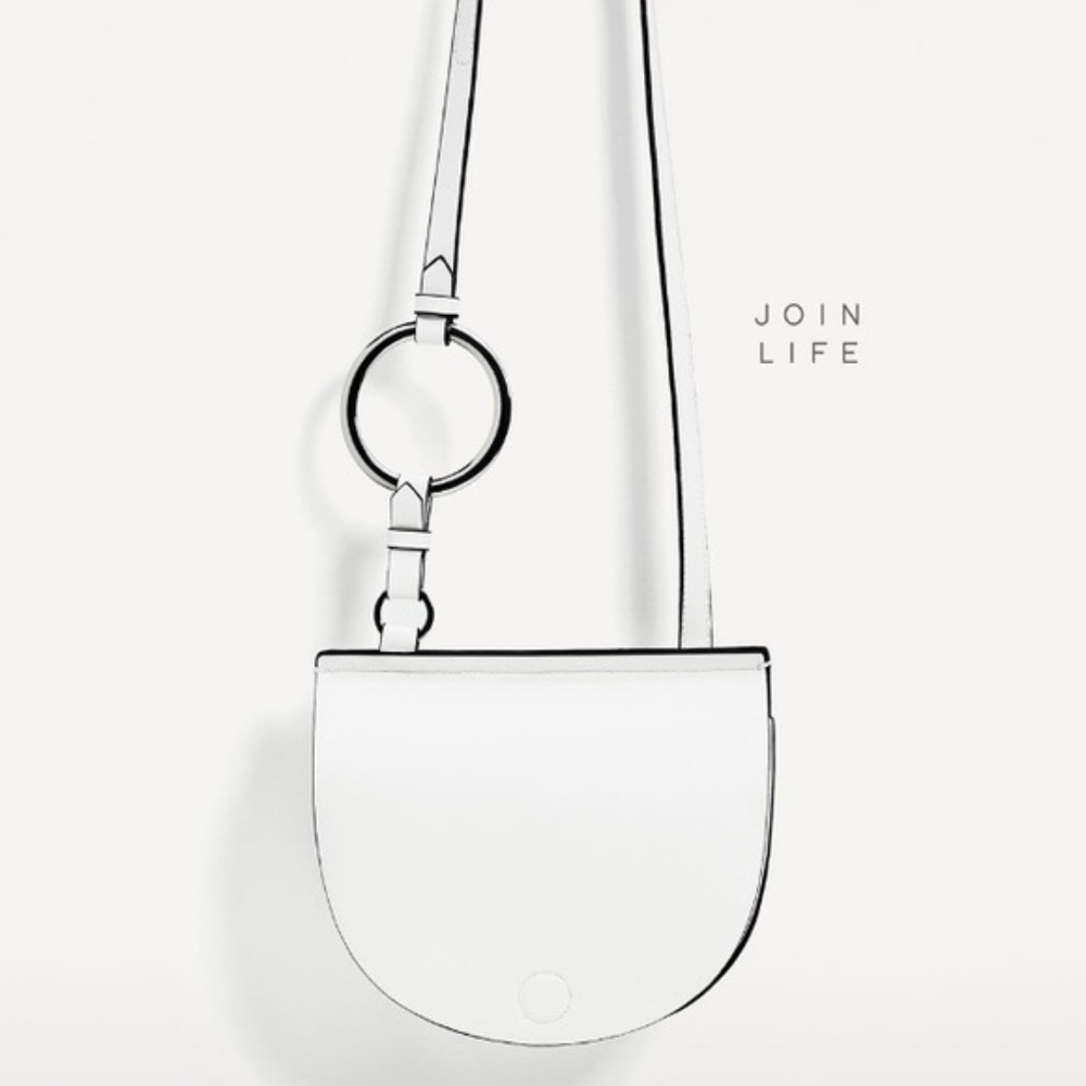 Zara White Oval Crossbody Bag